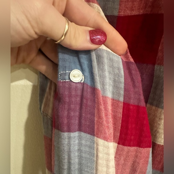 Red and Blue Plaid Button-Up - Picture 5 of 7